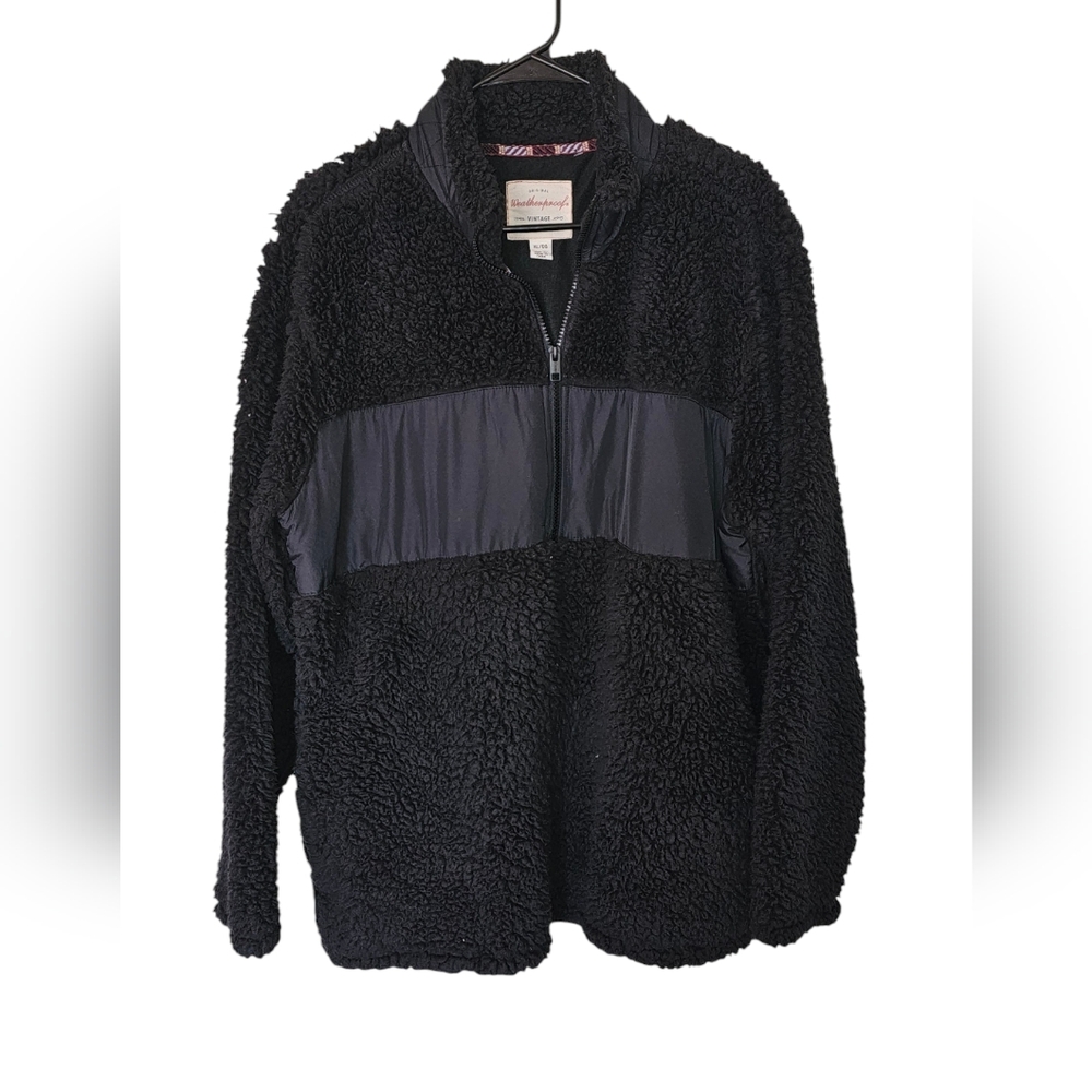 Wheaterproof Vintage Black sherpa Half Zip Pullover Size XL